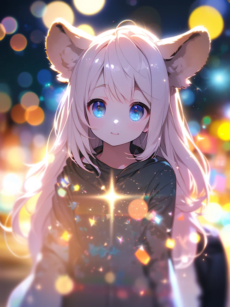 (Sumilux f1.4 24mm , low Latitude old color negative film , cross process , bokeh, flare, chromatic aberration , soft focus, (Shallow focus) , soft glow , Maximum aperture, High Key , Transparent depiction) , Beast Girl and Handsome Man