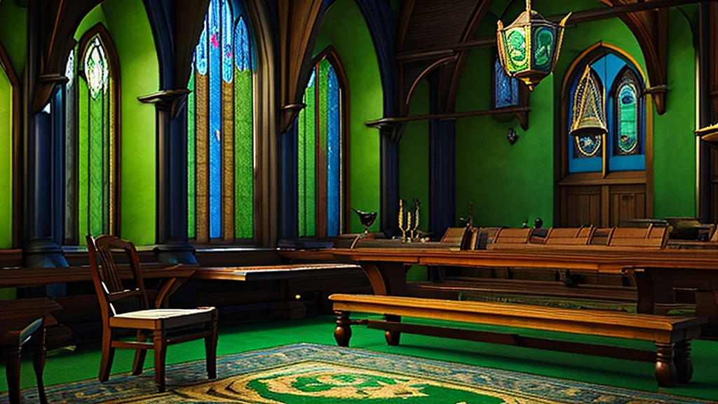 masterpiece,Highest quality,Realistic illustrations,Classic,Fantasy Full HD,Dark Room,Wide々,Arched Windows,Dark navy green carpet,green and bronze silk hangs on the walls,machine,Chair,Book棚,Quill pen,Book,Luna Lovegood «Ravenclaw Common Room» «Harry Potter Movie World»
