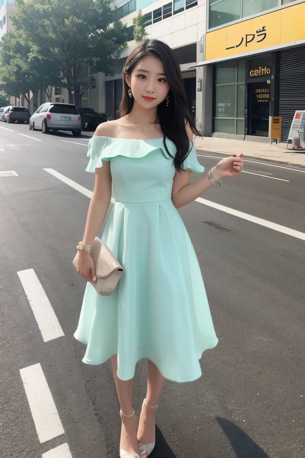 Girl in random color formal dress、