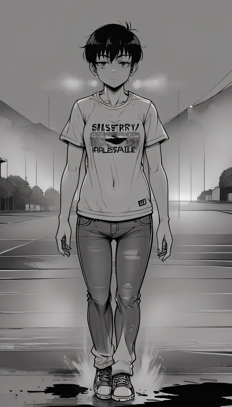 (zPDXL2),  score_9_up, source_anime, 2D, flat color, lineart, monochrome, greyscale, BREAK
1man, solo, fullbody, mature, 30yo, short messy black hair, brown eyes, ((tired face1.5)), ((walking, face to camera, centered pose), ((colored fog, deep mist, mistery atmosphere:1.25)), (dirt t-shirt, jeans, sport jacket), (pale skin), (drug addict), heavy atmosphere, glowing colored background, BREAK
AissistXLv2, unaestheticXL_bp5, SimplePositiveXLv2, zPDXL2 PonyXLV6_Scores