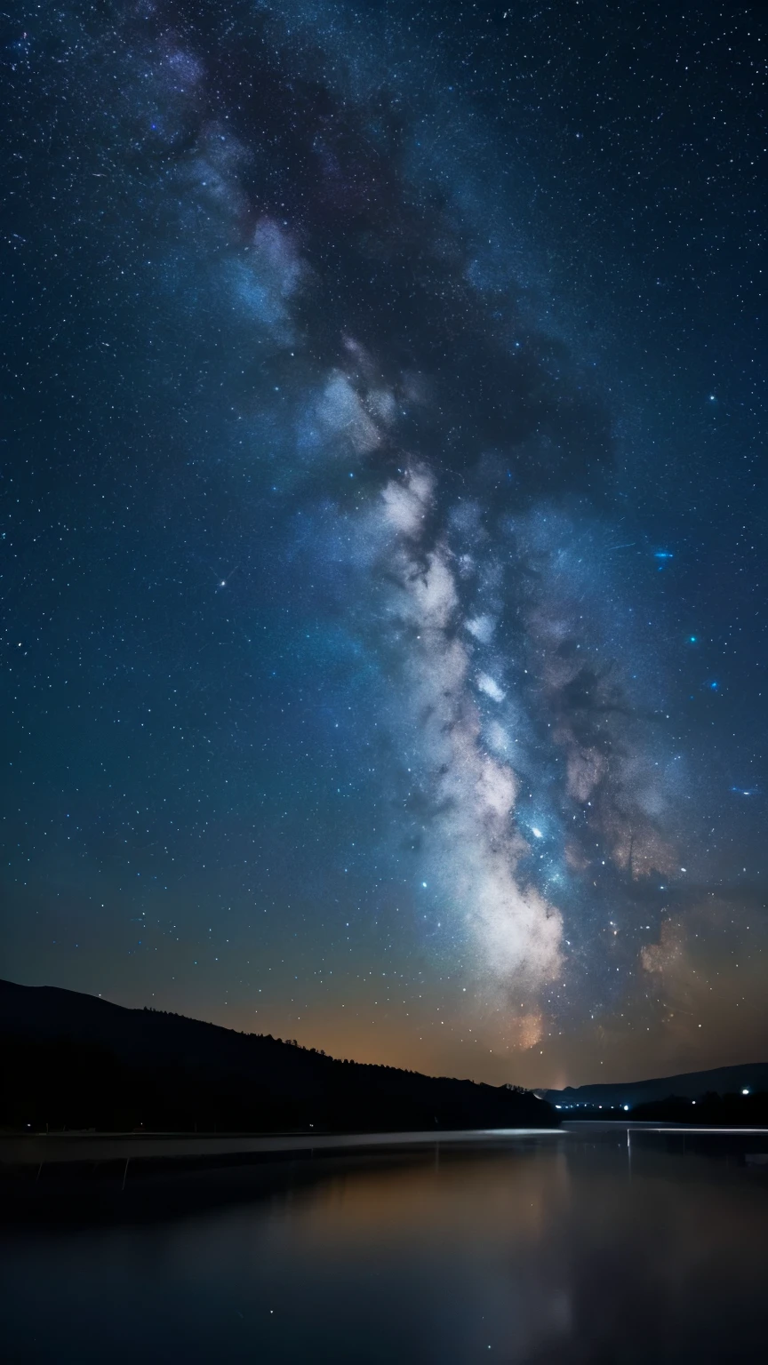 Night starry sky mysterious Brighter I want to see the stars clearly.