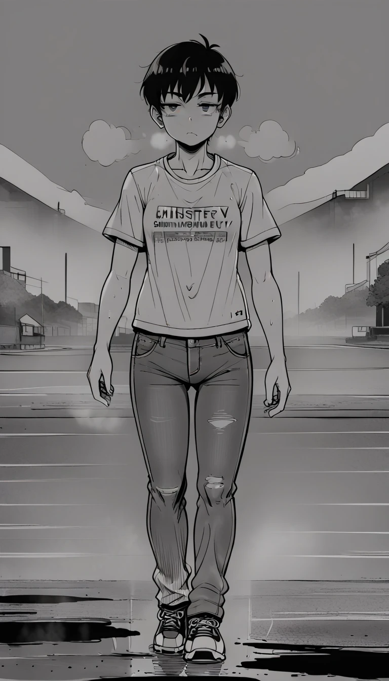 (zPDXL2), score_9_up, source_anime, 2D, flat color, lineart, monochrome, greyscale, BREAK
1man, solo, fullbody, ((adult)), 30yo, short messy black hair, brown eyes, ((tired face1.5)), ((walking, face to camera, centered pose), ((colored fog, deep mist, mistery atmosphere:1.25)), (dirt t-shirt, jeans, sport jacket), (pale skin), (drug addict), heavy atmosphere, glowing colored background, BREAK
AissistXLv2, unaestheticXL_bp5, SimplePositiveXLv2, zPDXL2 PonyXLV6_Scores