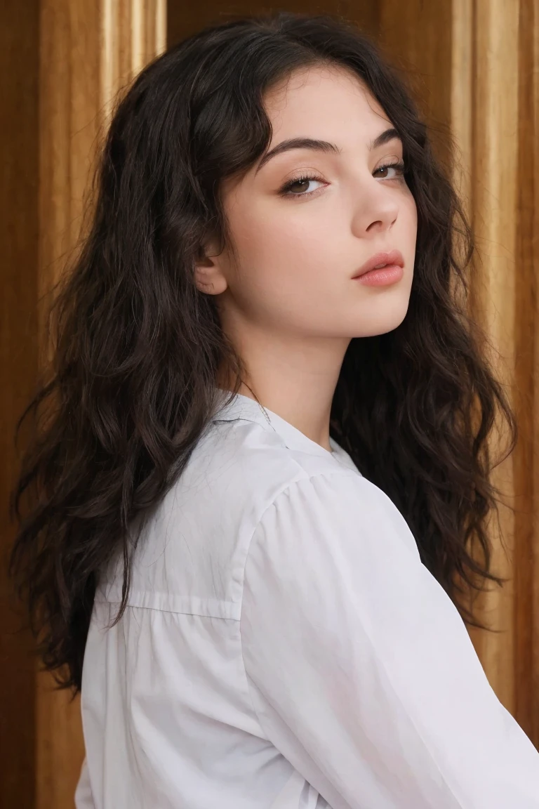 (masterpiece,best quality:1.2), high detailed,realistic,1girl, d3vac, wavy hair, black hair