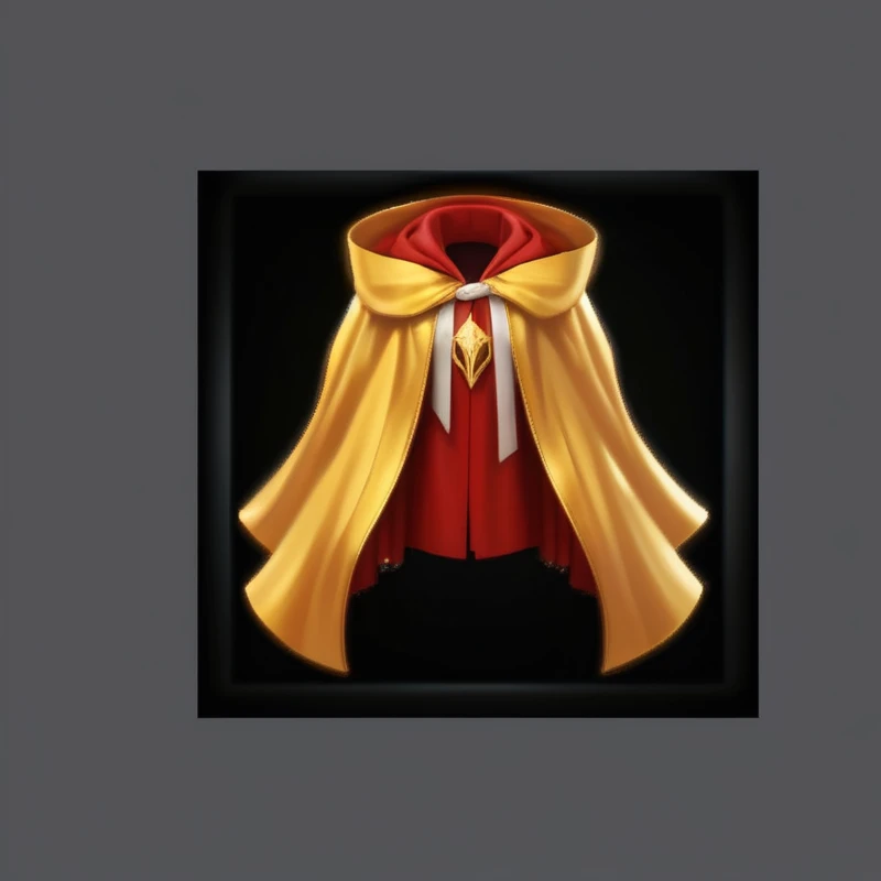 Close-up of black object，The background is black, Gorgeous cloak, Golden robe, Golden tech robe, Royal cloak, gold and white cloak, Gorgeous flowing robe, Brass colored armor jacket, mage robe based on a toucan, elegant cape, Noble cloak, Glowing Cape, Monk robes, Thick cloak, Golden Magic Shoulders, Classical robe