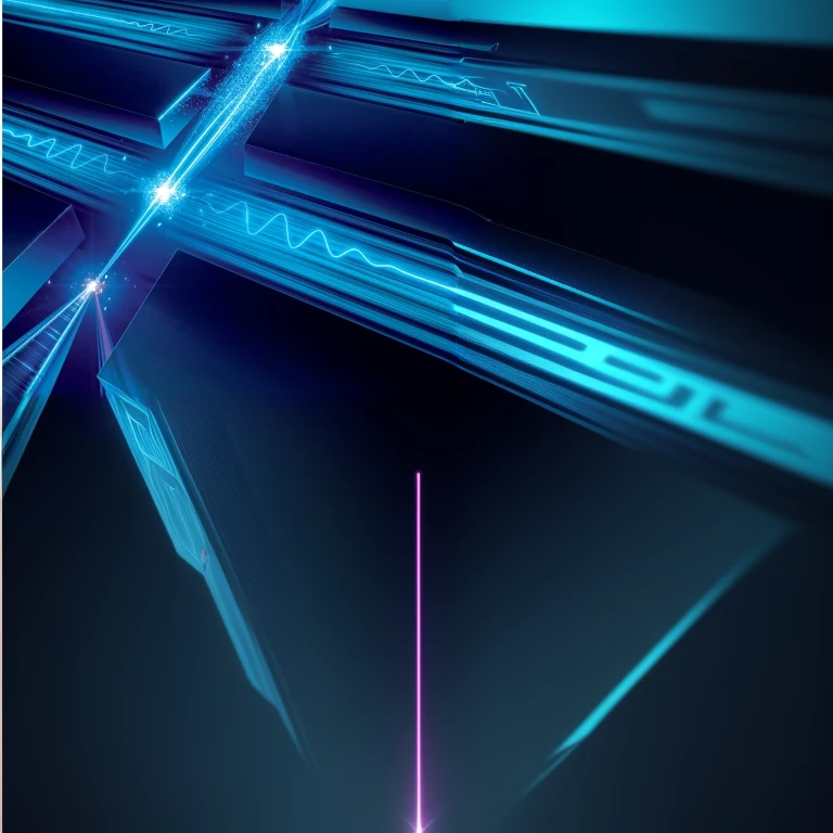 Close up of a blue light strip on a highway, Same as wave finder, quantum waves追踪, Quantum Technology, Quantum tracer waves, quantum waves, Quantum tracer waves!, Futuristic precision laser tracking, Bright thin laser, Quantum sensing resonators, Futuristic laser tracking, How many processors, Laser and neon circuits, infinite quantum waves, Photon, optical fiber
