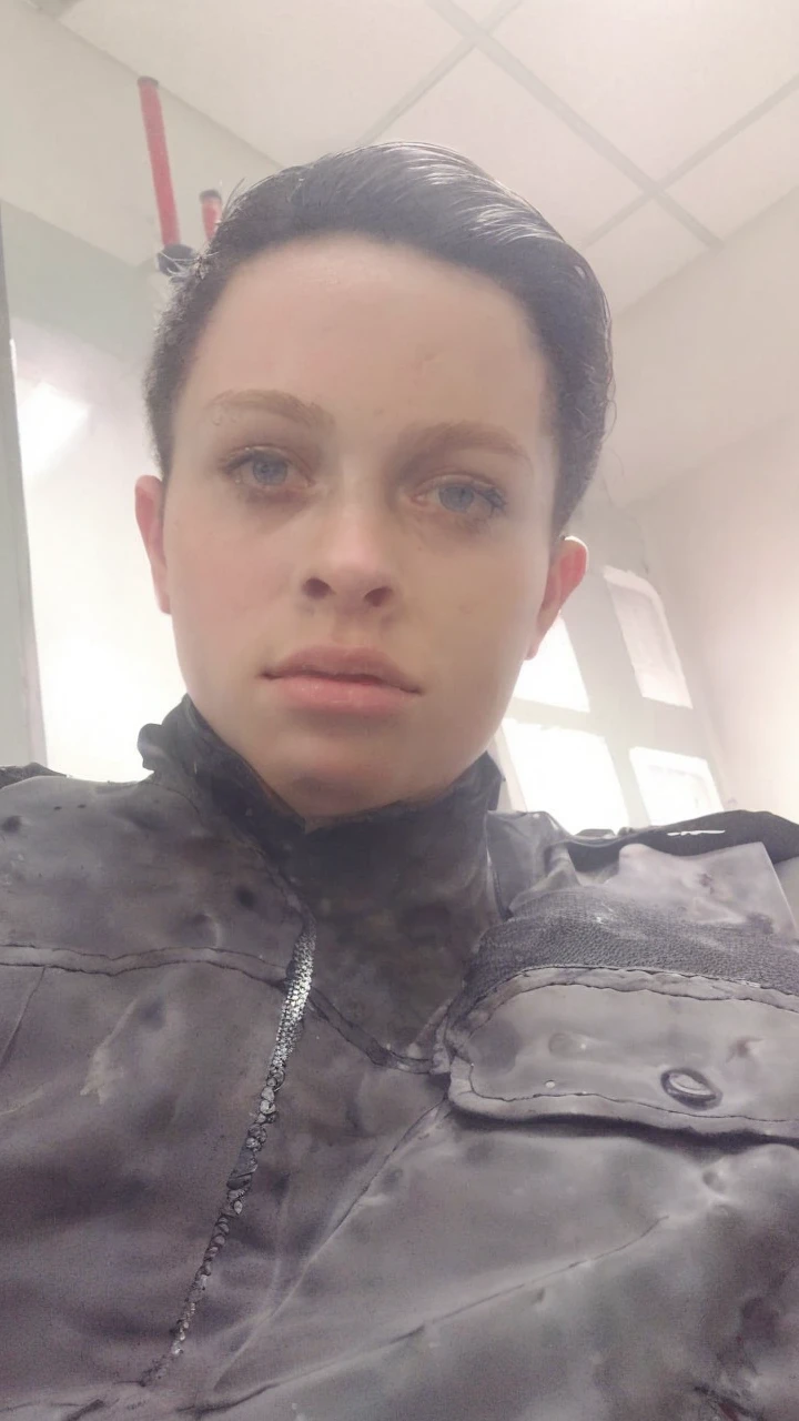 RAW photo, hyper-realistic, Generate a realistic image inspired by the Terminator franchise, depicting the face of a battle-damaged female cybernetic organism. The face is divided into two halves: on the left side, the visage appears to be that of a resilient woman, with lifelike skin,highly detailed eyes and skin, delicate features, and signs of determination. On the right side, however, the illusion of humanity is shattered, revealing the exposed, damaged exoskeleton beneath the surface of the skin.
Render the human side of the face with meticulous attention to detail, capturing the intensity and grit of a battle-hardened warrior. Utilize high-resolution textures to depict the resilient skin, portraying a mix of determination, sweat, and possibly a few battle scars. Enhance the realism by incorporating dynamic lighting techniques that emphasize the character's determination and strength, casting shadows that add depth and intensity to the facial expression.
On the damaged robotic side, reveal a combination of damaged and torn skin that exposes the metallic exoskeleton beneath. The skin should appear to be peeling or partially torn, revealing the intricate machinery situated beneath it. Employ advanced AI rendering techniques to bring out the details of the exposed exoskeleton, showcasing the battle-inflicted scars, ruptured joints, and sparks of malfunctioning circuitry. The metallic exoskeleton should be positioned deeper within the face, conveying the sense that it resides beneath the torn skin.
Create a contrast between the warm, human side and the cold, damaged robotic side by utilizing a lighting scheme that highlights the stark divide between organic and artificial elements. Experiment with lighting angles to accentuate the battle damage and provide depth to the damaged robotic side. Use orange lighting on the damaged side to create an otherworldly and menacing atmosphere, while also highlighting the exposed exoskeleton beneath the torn skin.
In the backgrou