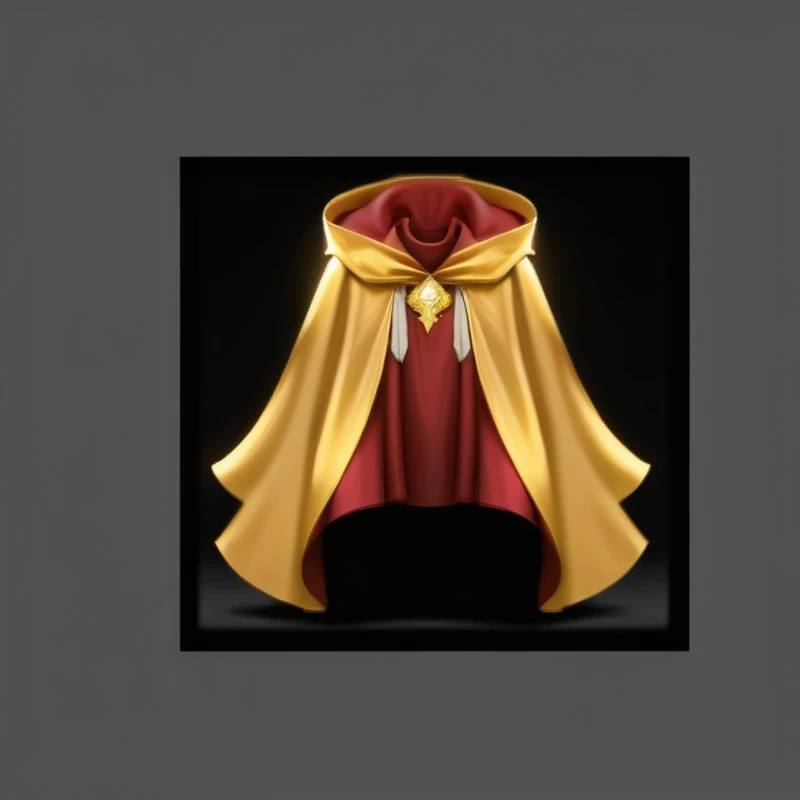 Close-up of black object，The background is black, Gorgeous cloak, Golden robe, Golden tech robe, Royal cloak, gold and white cloak, Gorgeous flowing robe, Brass colored armor jacket, mage robe based on a toucan, elegant cape, Noble cloak, Glowing Cape, Monk robes, Thick cloak, Golden Magic Shoulders, Classical robe