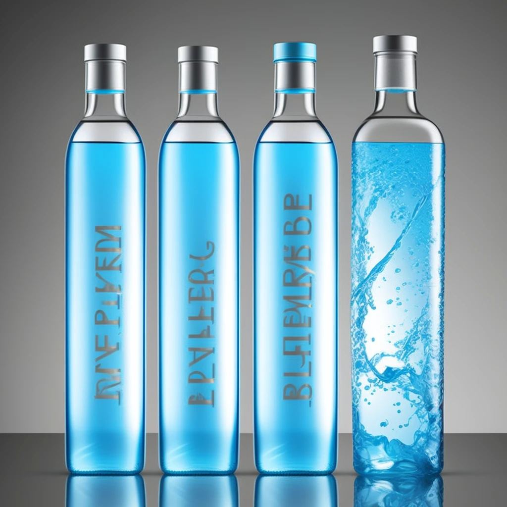 Bottled water label design，Modern design concept