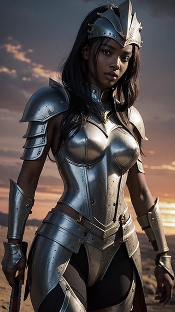 African woman warrior with armor
