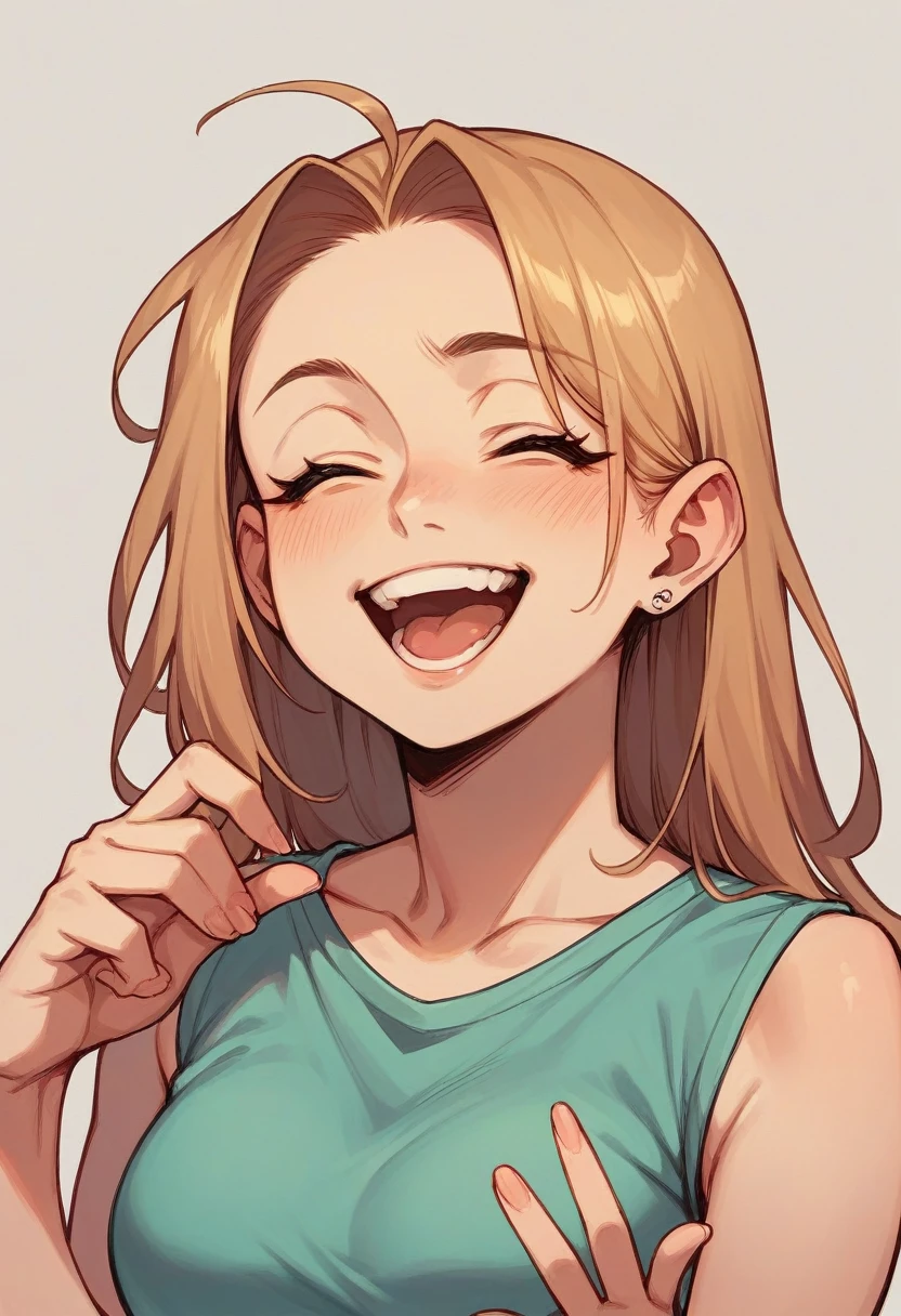 A girl is working with some dangerous bodybuilder and a cute girl is laughing with them
