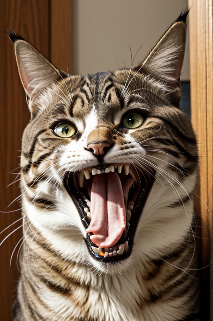 Cat laughing