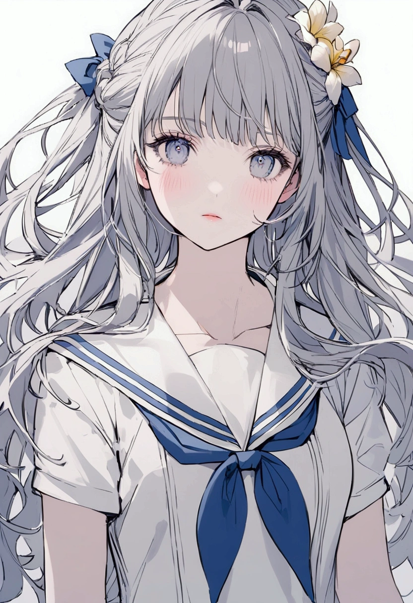 Girl's face up Summer Pale Sailor suit