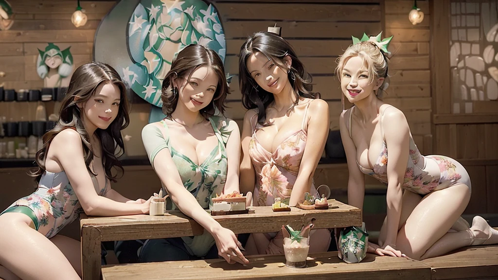 (((((((((Emphasize cleavage))))))))) 
(((((((((Three Women))))))))) 

(((((((((((A woman wearing a colorful floral leotard))))))))))


((((((White skin))))))
((((((Heavy makeup))))))
((((((Beautiful Face))))))
((((((((On all fours))))))))
(((((((((Full body photo)))))))))
 (((((((お洒落でcuteInside the Starbucks store))))))) 
8k、RAW Photos、Highest quality、Super detailed、Super Resolution、Ultra HD、8k wallpaper、Amazing details 

(((((((((((Inside the Starbucks store)))))))))))、
 ((((((Sit down and eat cake、Drink Starbucks coffee、smile))))))、((Heart Necklace)) Modern and sleek design：Interior design using natural materials、Many of the designs are warm and made using wood and metal.。 Large windows：自然光をたっぷり取り入れるためのLarge windowsがあり、Providing a bright and open space。 Green Interior：Potted plants are effectively placed、It creates a relaxing atmosphere。 artwork：Works by local artists、Starbucks-related art on display。 Cozy seating：Cushioned chairs and sofas、Bar sheet etc.、A variety of seating options available。 Open kitchen area：Being able to see how drinks and food are made、We provide peace of mind and transparency。 Unique lighting：Antique lamps and chandelierodern lighting fixtures are used。 Comfortable background music：Relaxing music is playing、A comfortable space is provided。 Wide々Table space：一人でもグループでも使いやすいWide々There is a table with。 Community Table：There is a large table where you can socialize with other customers.。 Seasonal decorations：The decorations are themed according to the season.。 Design with a local feel：The design incorporates the local culture and characteristics.。 Fragrance production：コーヒーの香りが店内にWideがり、A space that satisfies the five senses has been created.。 Conversation with a barista：フレンドリーなConversation with a baristaが楽しめるカウンターエリアがあります。 



8k、RAW Photos、Highest quality、masterpiece:1.2、Super detailed、Super Resolution、Ultra HD、8k wallpaper、Amazing details、Photorealistic:1.4、Having fun by the water、Full Body Shot、Full body photo、High-resolution RAW color photos、Professional photos、A scene full of emotion、Very detailed and beautiful、Ultra HD、8k wallpaper、Amazing details、Huge file sizes、Highly detailed beautiful girls、Highly detailed face Highly detailed eyes、Extremely realistic skin、 Highly detailed fingers, Highly detailed nose, Highly detailed mouth, Perfect Anatomy, Highly detailed background, Highly detailed clothing, Teen, cute女の子, Famous Japanese Idols, cute, Realistic body, Slender, White skin, Glowing Skin, Slim body, Realistic Face, Delicate eyes, double eyelid,



