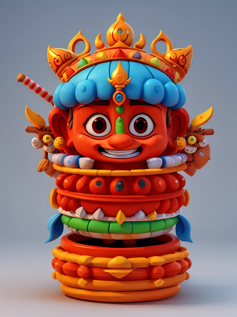 Lord Jagannath: A cute and playful representation of Lord Jagannath as a , engaging in playful activities 3d image