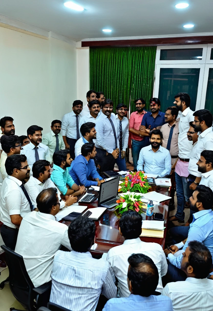 employees meetup at directors office