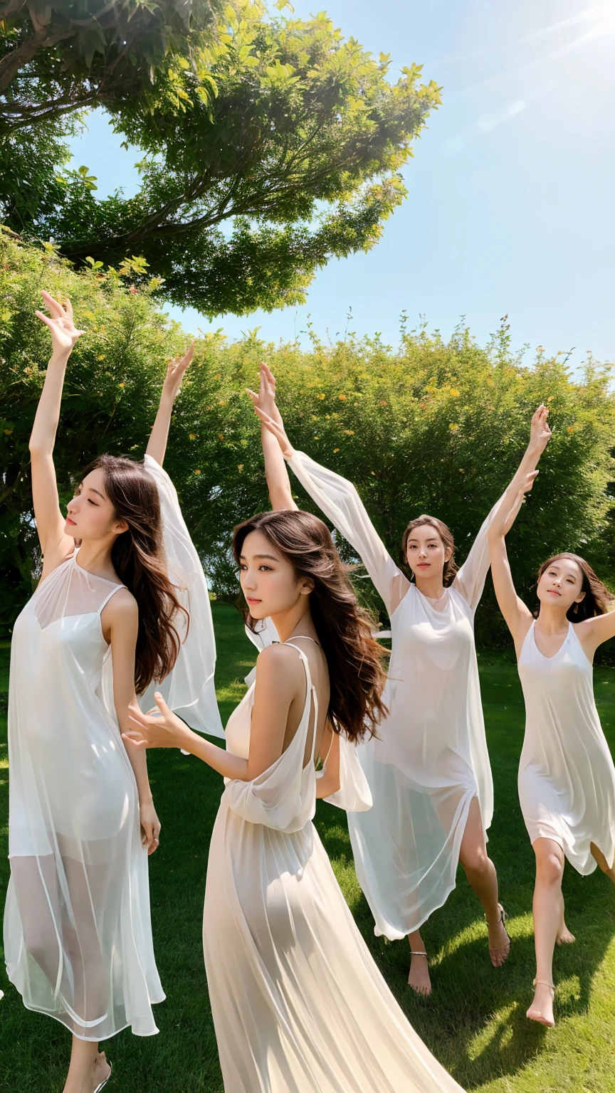 See-through dress、eight-headed body、slender、Highest quality、Professional Lighting、Natural Makeup、The wind is blowing