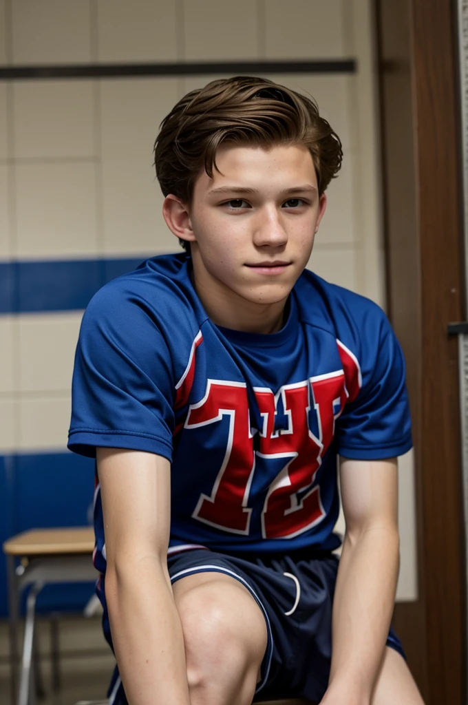 Tom Holland as a high school student 