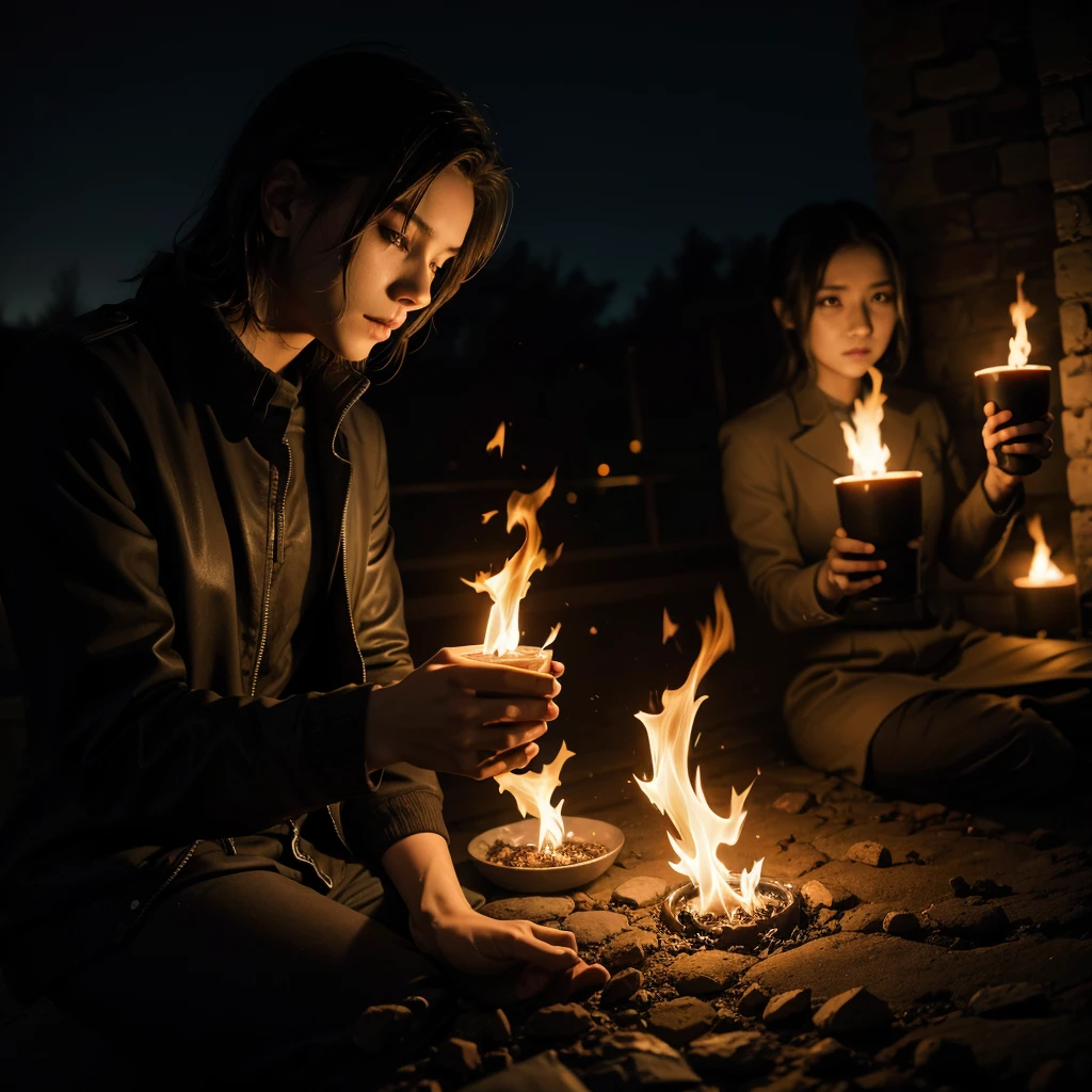 completely dark setting on fire romantic 