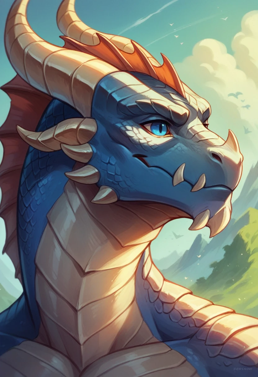 Ultra Detailed, Beautiful, Masterpiece, Best Quality, Dragonborn, Epic, 1guy, Fantasy, Dungeons and Dragons, Bronze Scales, electric blue eyes, curved horns.