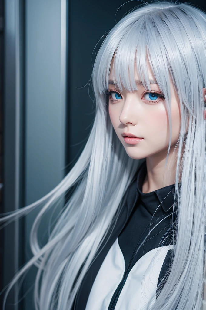 Silver Hair、Emphasize Lines、Anime-style painting