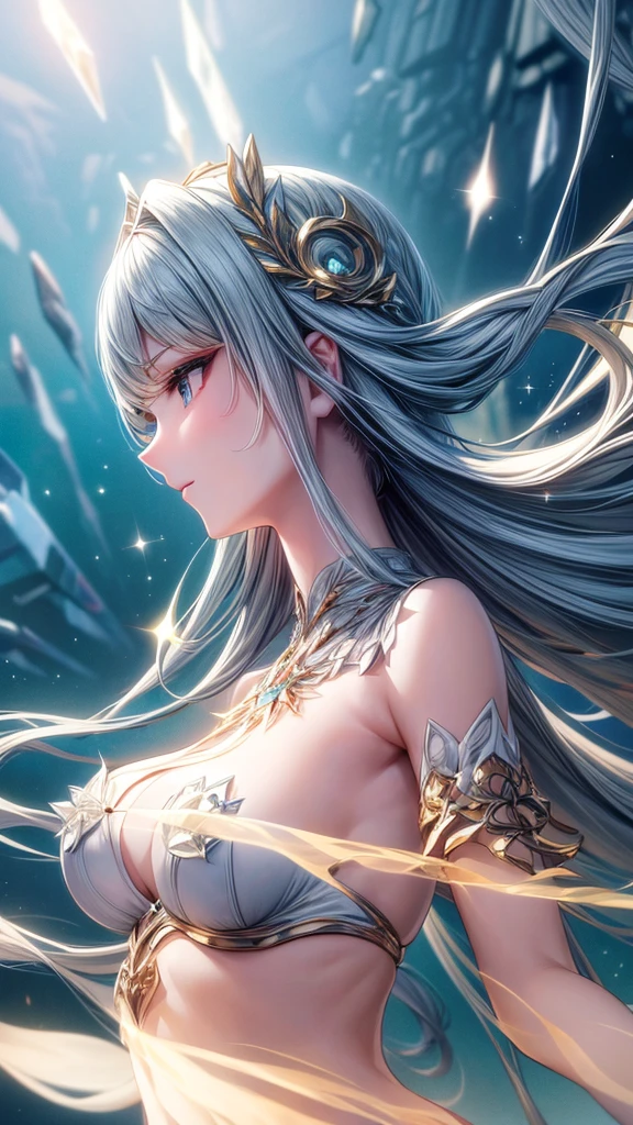 (masterpiece, best quality, great:1.2), CG, illustration, delicate face, cute face, kawaii, medium breasts, delicate hair, disheveled hair, floating hair, shiny hair, shiny skin,