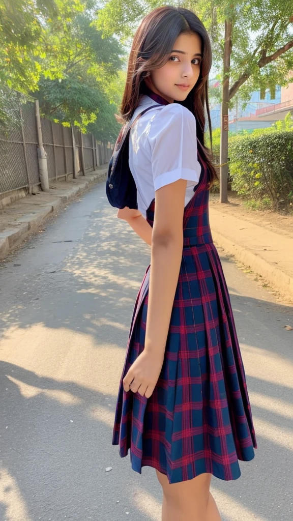 School ki dress mein a rahi hai road se ladki