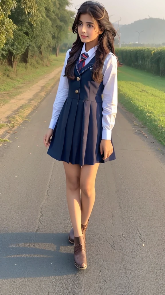 School ki dress mein a rahi hai road se ladki
