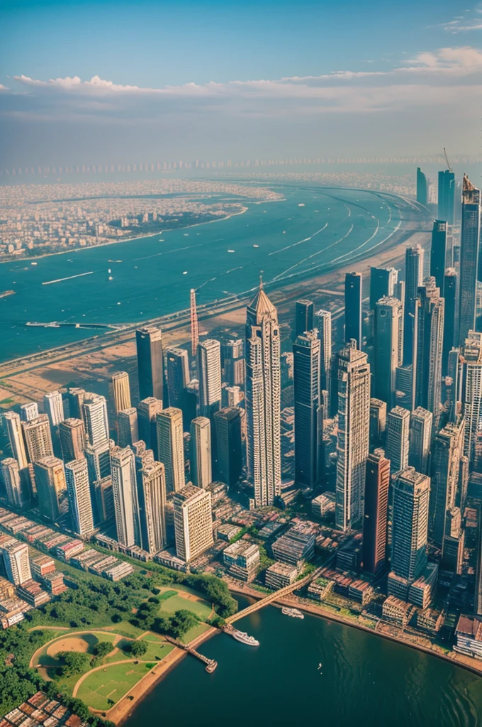 Give me an aerial view of Mumbai city