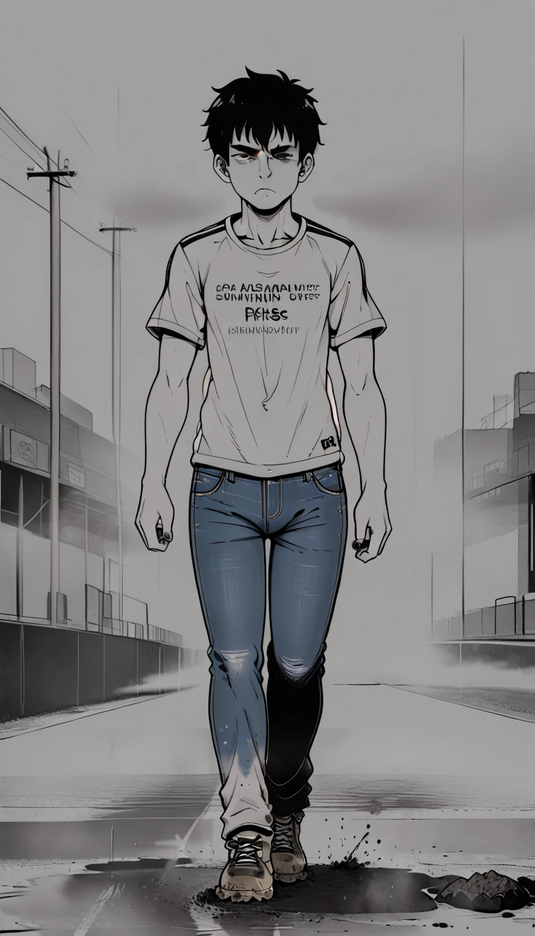 (zPDXL2),  score_9_up, source_anime, 2D, flat color,  BREAK
1man, solo, fullbody, ((male, 30yo,)), short messy black hair, brown eyes, ((tired face)), ((walking, face to camera, centered pose), ((colored fog, deep mist, mistery atmosphere:)), (dirt t-shirt, jeans, sport jacket), (pale skin), (drug addict), heavy atmosphere, glowing colored background, lineart, monochrome, BREAK
AissistXLv2, unaestheticXL_bp5, SimplePositiveXLv2, zPDXL2 PonyXLV6_Scores