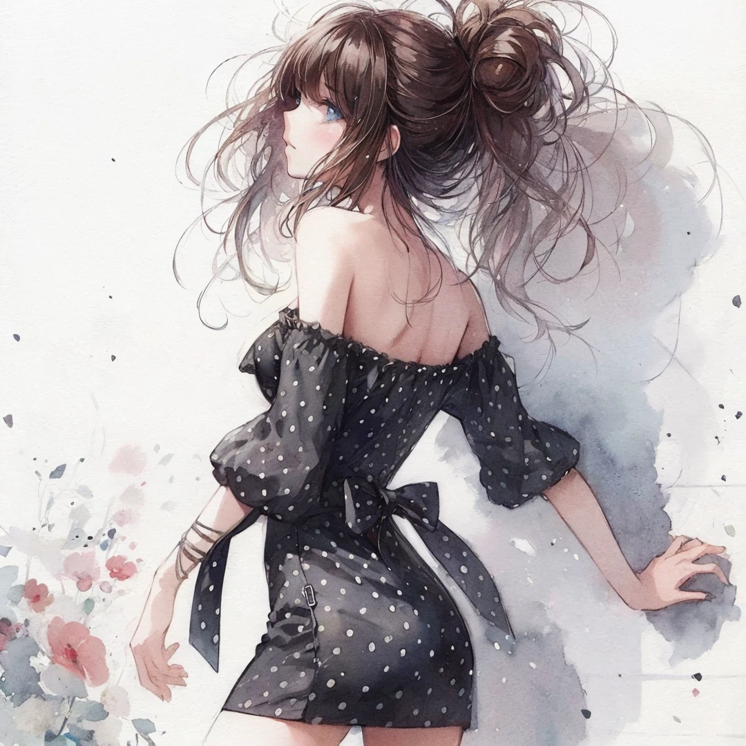 Official art using high-quality hand-drawn watercolor sketch techniques. (best quality,4k,8k,highres,masterpiece:1.2),ultra-detailed,beautiful detailed eyes,A girl with beautiful eyes, everyone, beautiful anime girl, cute anime girl, smooth anime art, anime style, elegant colors, soft lighting, delicate beautiful eyes, very coquettish, (beautiful large breast:1.2), (correct hands:1.2),
