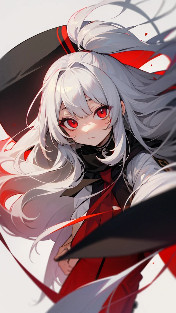Highest quality　I have long hair　Gray Hair　Hata Kokoro　Red eyes　I don't have anything　Odd Eye　One person　
