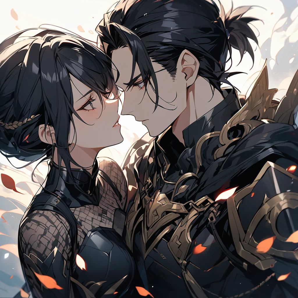 A beautiful warrior with long black hair and black armor, a true love.