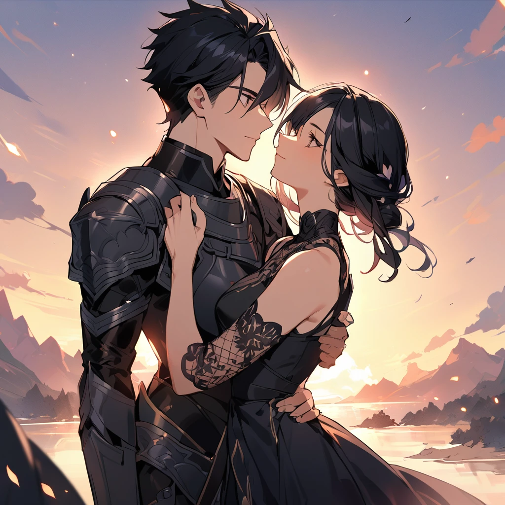 A beautiful warrior with long black hair and black armor, a true love.