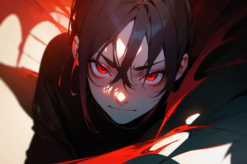 red eyed man is afraid to leave shadows of a cave, he is afraid of sunlight, detailed face, 8K, max resolution,