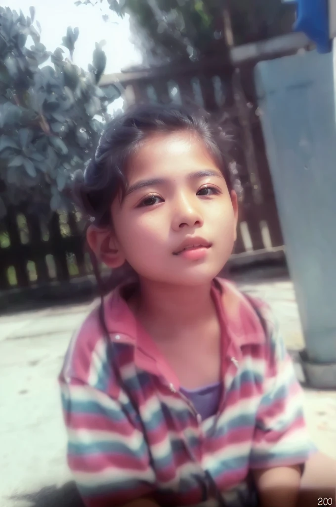 there is a young girl sitting on the ground with a cell phone, young wan angel, around 1 9 years old, 4yr old, four years old, old picture, photo of the girl, years old, nivanh chanthara, 5 years old, young , he is about 2 5 years old, potrait, 2 years old