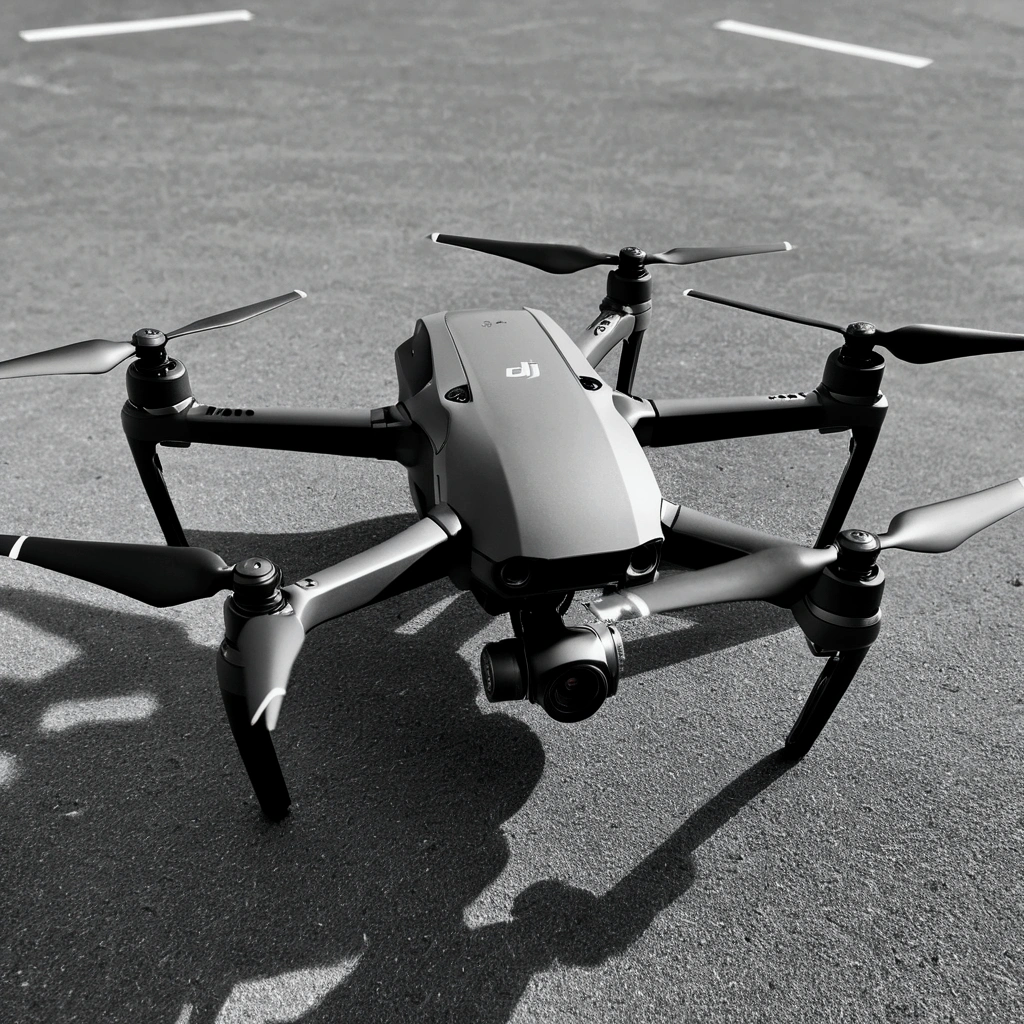 Very detailed single camera attached to DJI drone,Copy Details,Monochrome environment