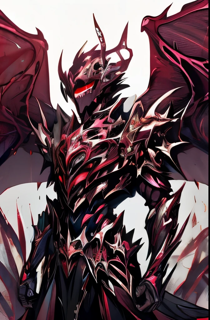 Male demon with large wings in dark armor