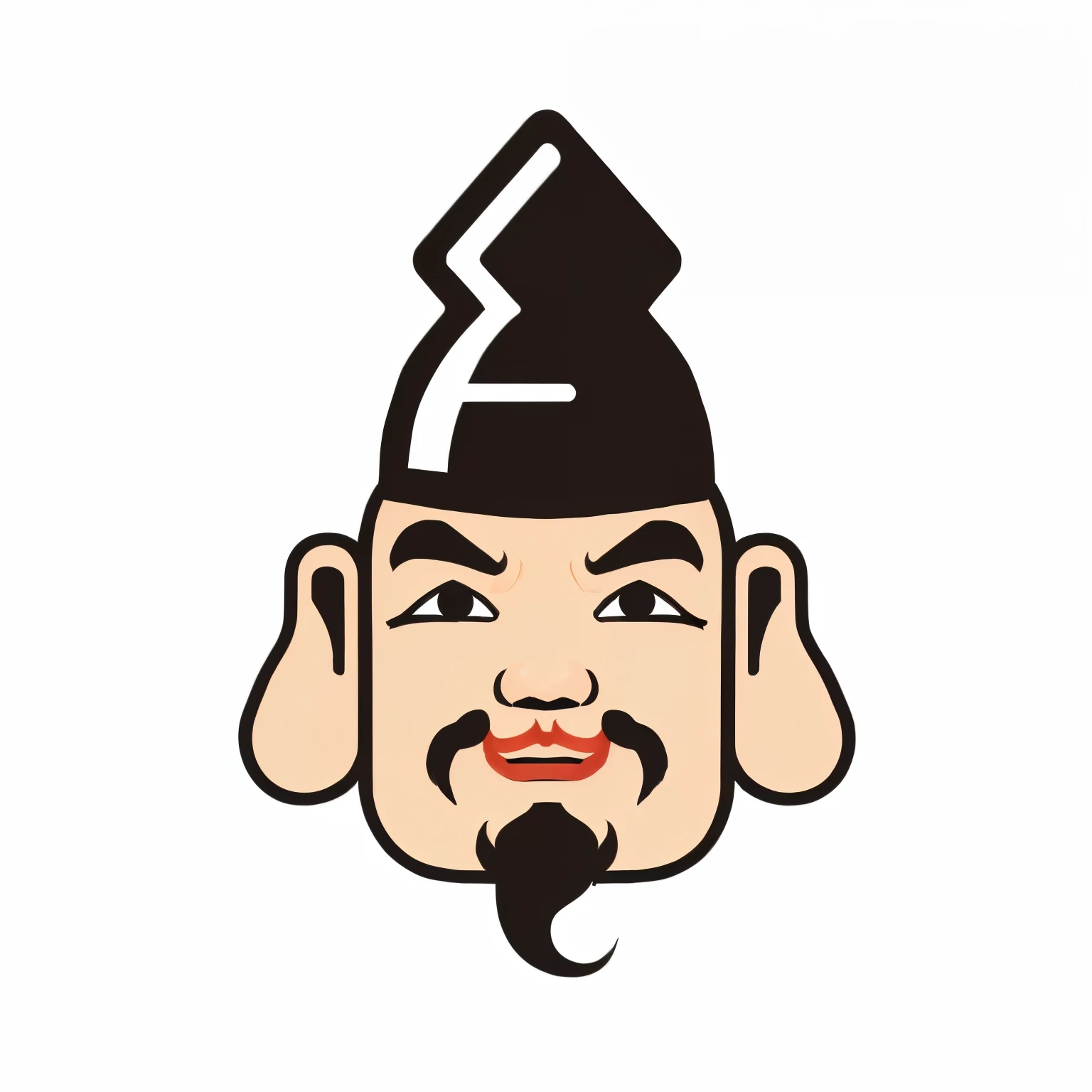Red face,(rage),Cartoon close-up of a man with a mustache, Asian Face, Oriental Faces, Korean symmetrical face, Inspired by Dong Yuan, Asian Man, Japanese mascot, Man's face, Bao Phu Nang, Minimalist stylized face icons, Japanese God, Detailed face of asian boy, Round-faced Southeast Asian, Taoist Master, Taoist monk