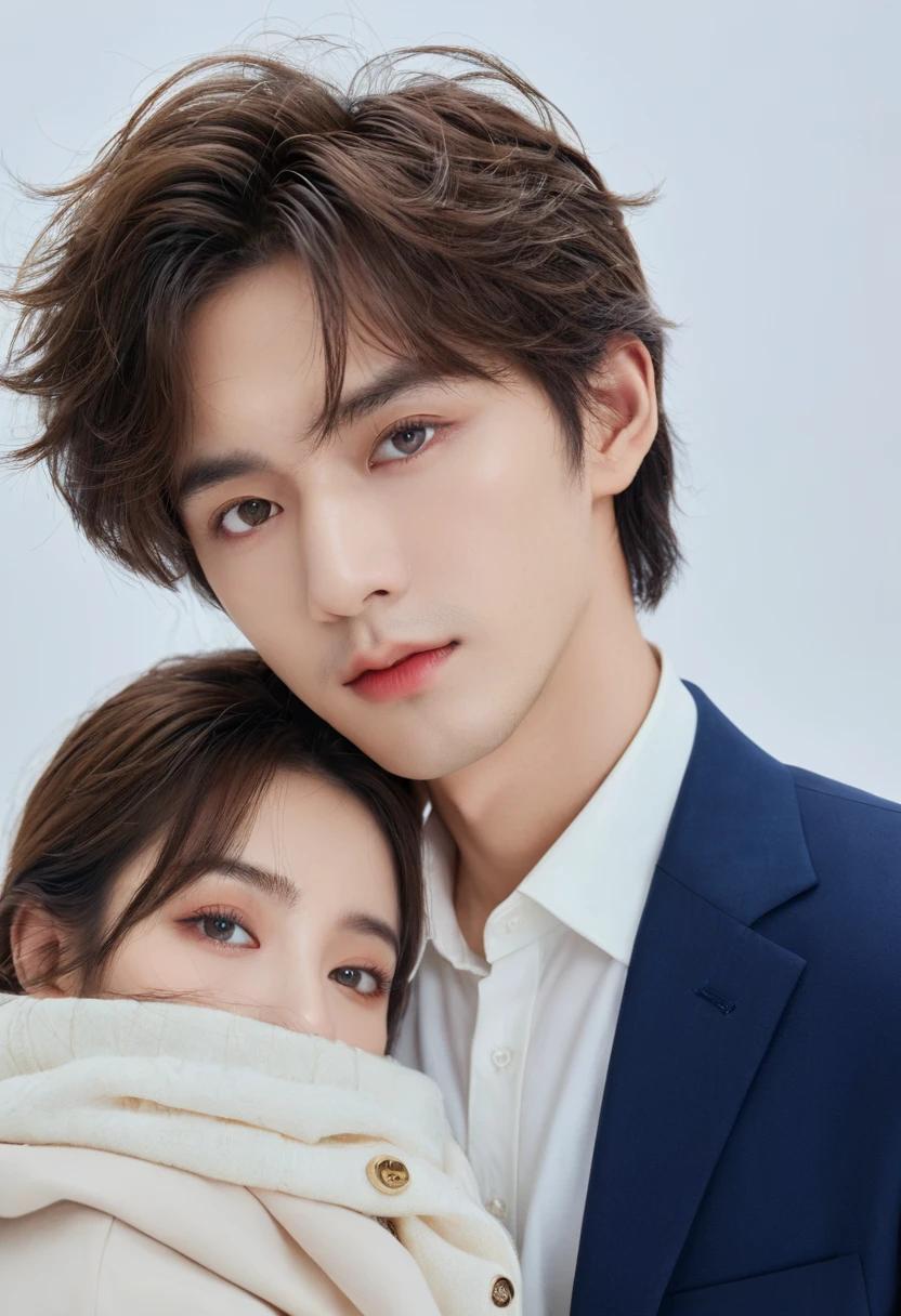 (Reality:1.4), best quality, masterpiece, Ultra-high resolution, 1 boy, duo, 1 girl, (Delicate face:1.2), (exquisite eyes:1.2), (fine hair:1.2), (Detailed clothes:1.2), 4K, male, (close eyes)