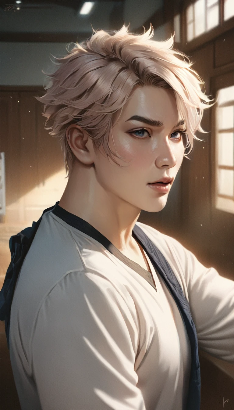 1boy, satoru gojo , jujutu kaisen,animetoreal,soft light, masterpiece, best quality,high quality, realistic,photorealistic
