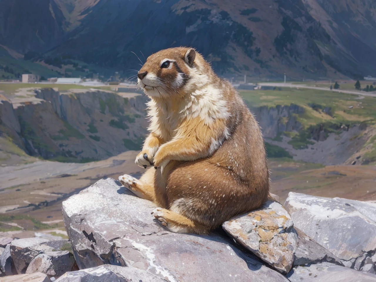 masterpiece,marmot,white background,anime