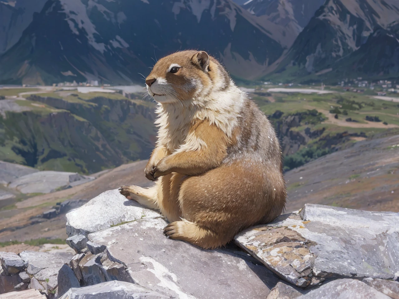 masterpiece,marmot,white background,anime