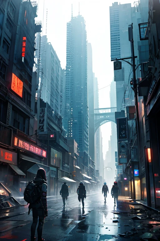 HD clear,Optimal image,ultra-detailliert,A post-apocalyptic city oppressed by giant beasts。