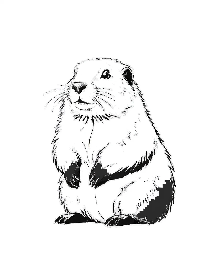 masterpiece,marmot,white background,anime