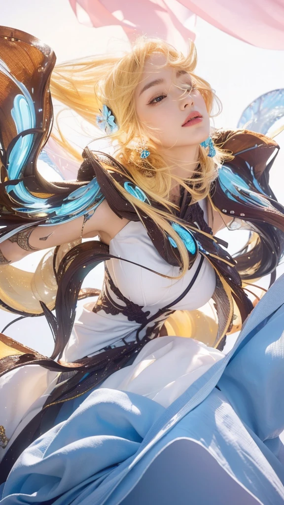 ((Best quality, 8k, Masterpiece :1.3)), upper bod y, Sharp focus : 1.2, Beautiful woman with perfe ct figure, Highly detailed facial and skin textur e, Detailed eyes, Double evelids, Interior view, f erpect lighting, Glowing skin,