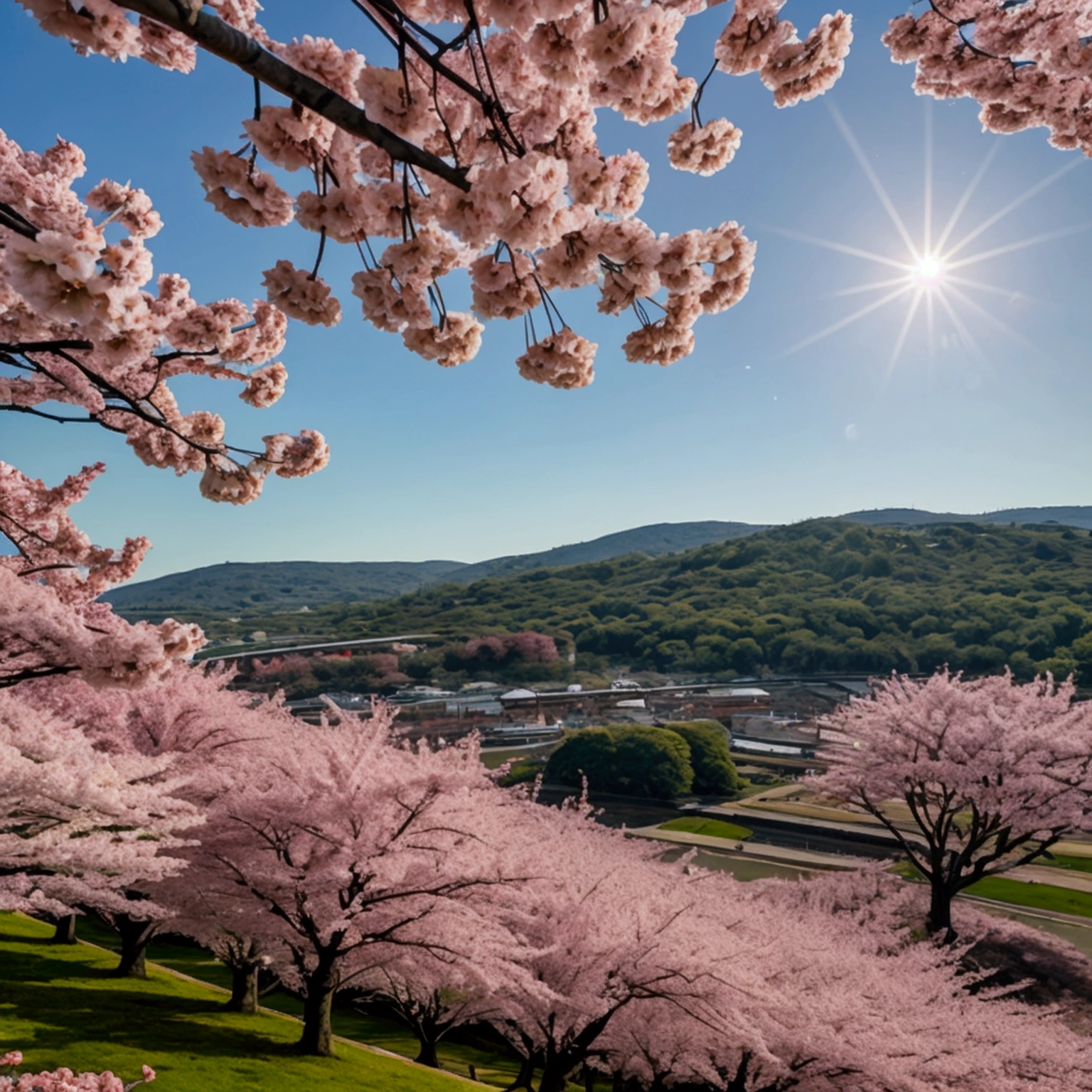 universe cherry blossoms Landscape only
