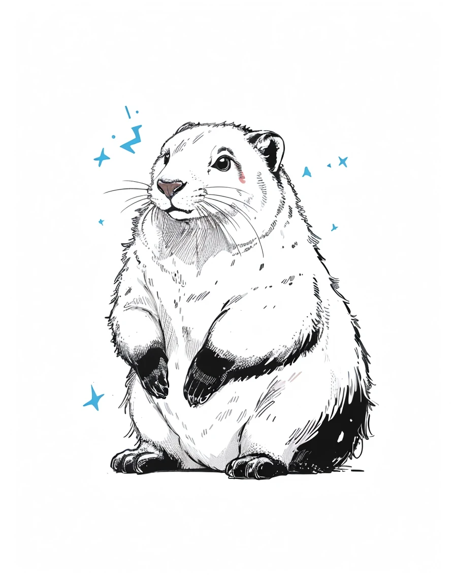 masterpiece,marmot,white background,anime