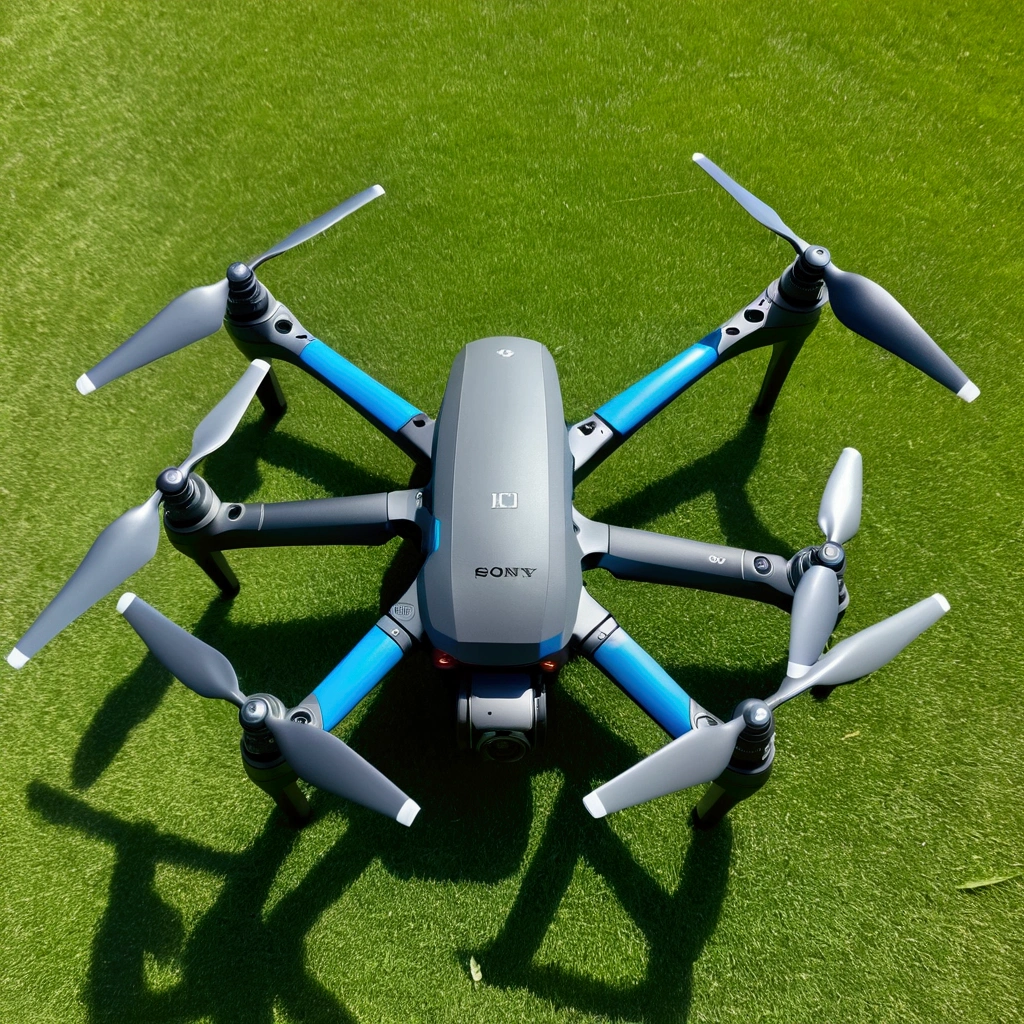 Very detailed SONY camera placed on DJI drone,Copy Details,In the sky