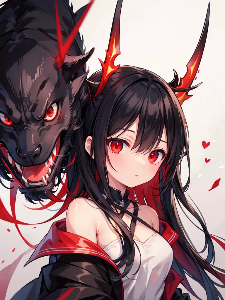 Black Hair,Red Eyes,long,Devil