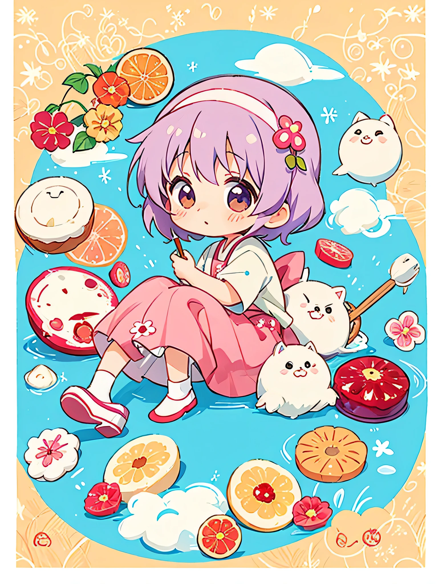 Takashi Yanase style, Kawaii Design, The most beautiful girl of all time、chibi, (((Uncle Jam))),